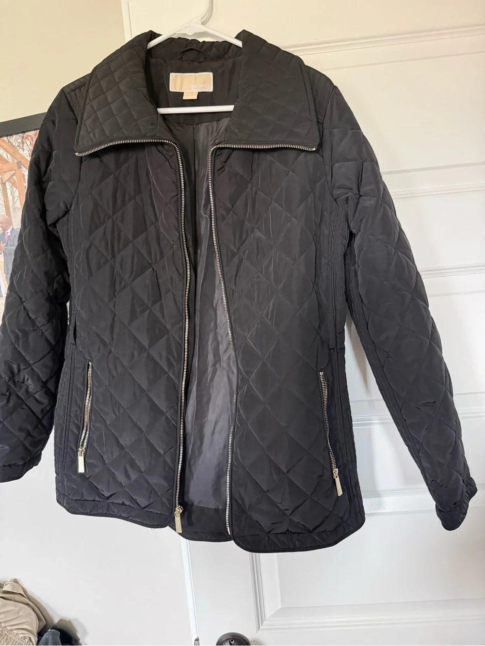 Michael Kors Black Quilted Zip-Front Puffer Jacket